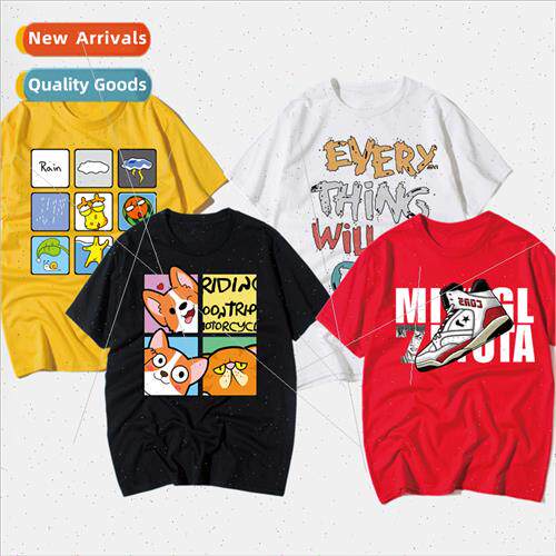 23 summer new children cotton cartoon printing short-sleeved