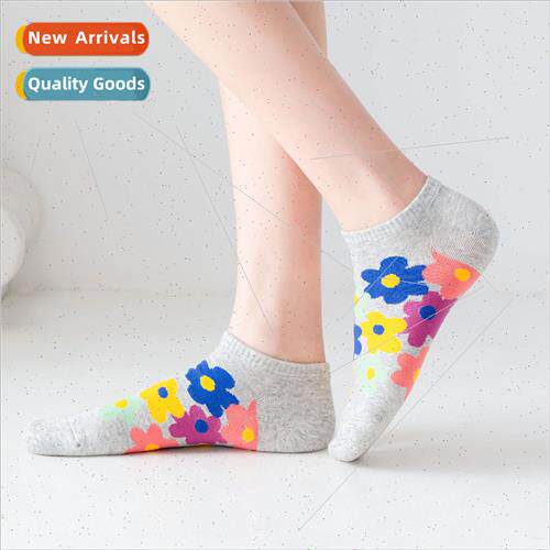 Invisible socks female Korea sweet large flowers cute low sh