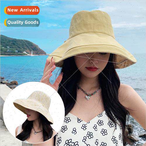 Summer hat female fashion solid color versatile double-sided