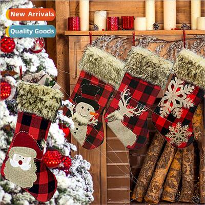 New Christmas Decorations Burlap Socks Large Santa Snowman