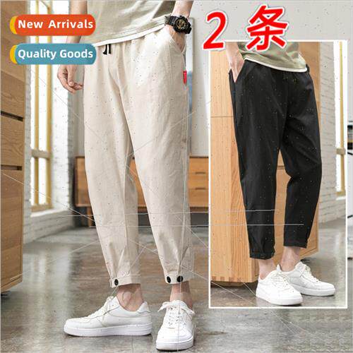 Men cotton linen pants new straight casual pants loose linen
