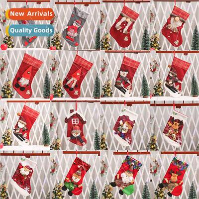 Creative new Christmas burlap old man decorative socks Chris