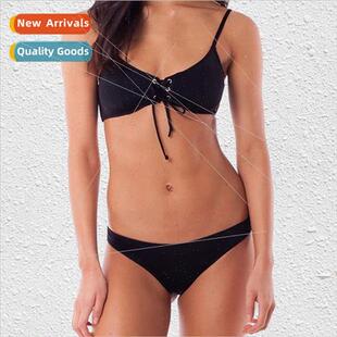 Black Sexy Solid Swimsu Spl Europe Color Swimw Bikini