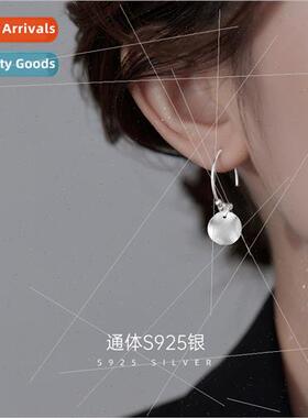 S925 silver simple round pcs earrings female summer 2023 new