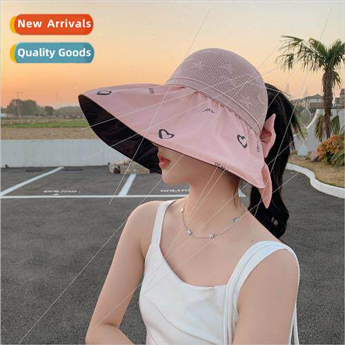 New large brim sunshade fisherman hat big bow sun hat UV out