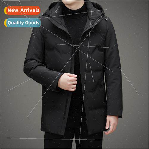 2023 Men long down jacket fall winter men thickened removabl