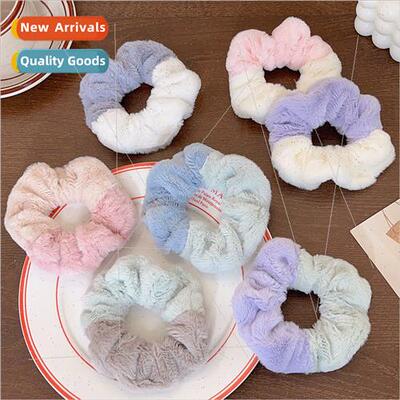 splicing color collision plush sausage hair bhigh texture fu