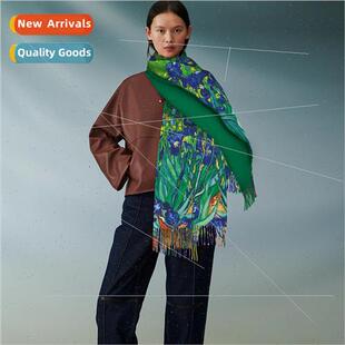 scarf female fall faux win flowers cashmere ethnic New retro
