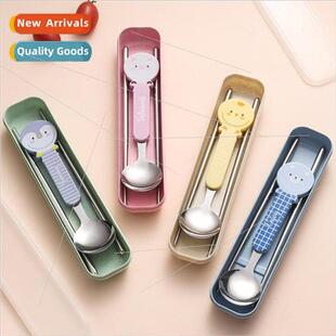 Wheat Straw Cutlery Portable Kids Cutlery Set Camping Spoon