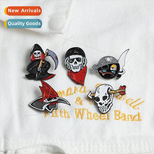 Halloween themed elements series brooches Reaper skull pirat