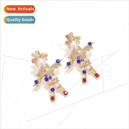 personalized fun alloy drilling scarecrow earrings temperame