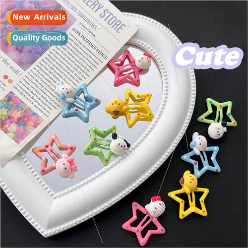 Cute cartoon pentagram hair clips dot star BB clip side clip