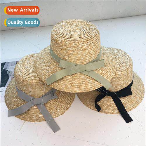 Summer Flat Top Ladies Straw Straw Hat Small Bowler Hat Fash