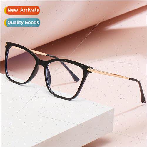 2022 new square frame flat glasses large face comtable sprin