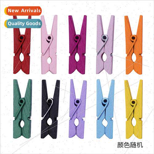 Colorful Twine Clip Candy Color Photo Clip Handmade DIY Wood