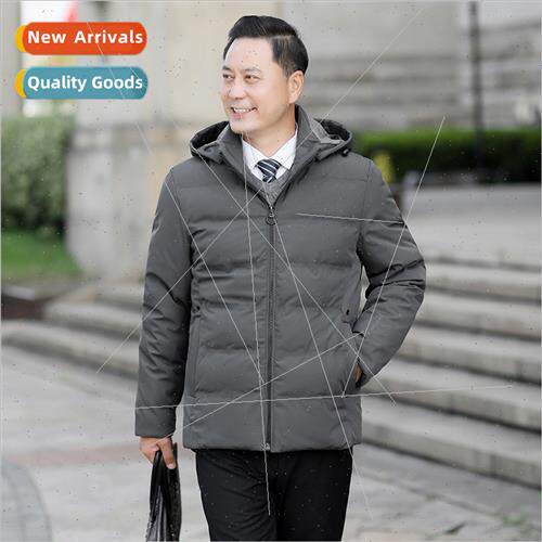 Men dad cotton jacket 2022 winter new down cotton jacket mid