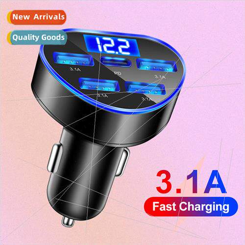 5-in-1 Ordinary Charger 3.1A Digal Car Charger 5-port Voltag