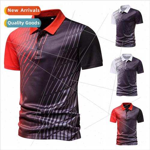 2023 Summer new lapel short-sleeved T-shirt printing  code s