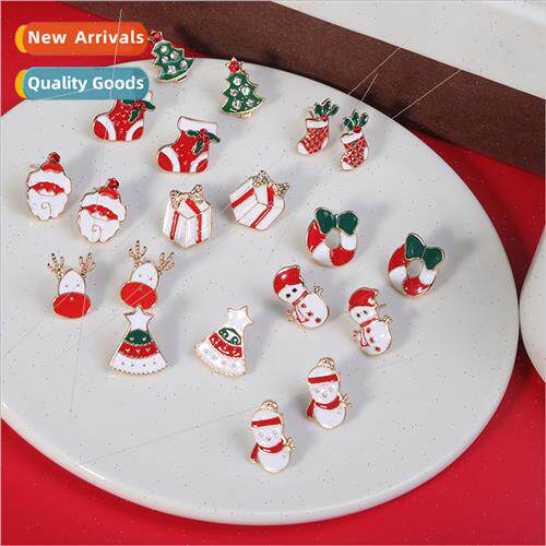 New Christmas e earrings Christmas  snowflake old man elk ea