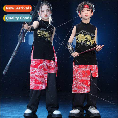 Chinese  set dance permance clothing national tide black und