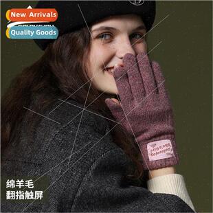 gloves windproof cold Winter riding wool outdoor touch warm