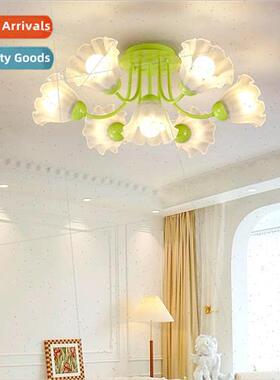 Warm creative living room lamp French master bedroom girl ro