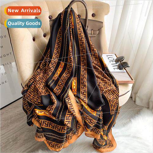 2021 fall winter new Korea  imation silk fashion geometric p