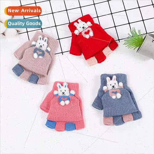 Children flip gloves toddler baby toddler half finger gloves