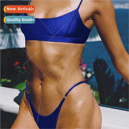 2024 Halter Swimsu Womens Solid Color Spl Swimsu Europe Biki