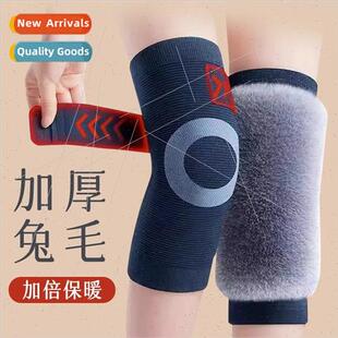 old legs rabb knee pads padded slip fur cold Strap warm anti