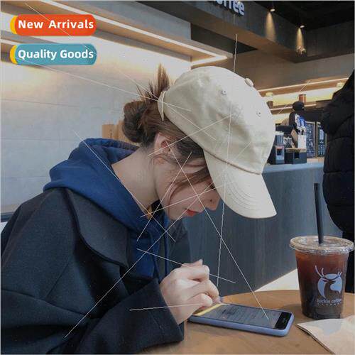 Ins hat female Korea  tide solid colour Japan baseball cap f