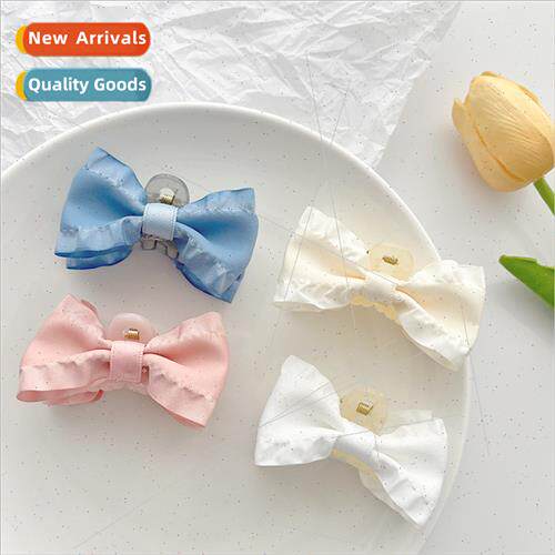 Spring summer  small bow grab clip female side hair clips ba