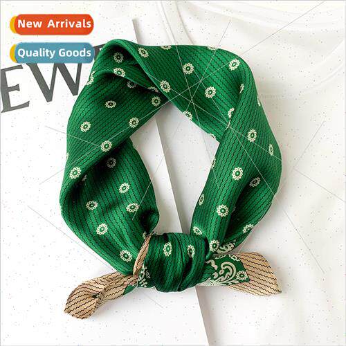 2022 Korea  new spring fall fashion silk square scarf female