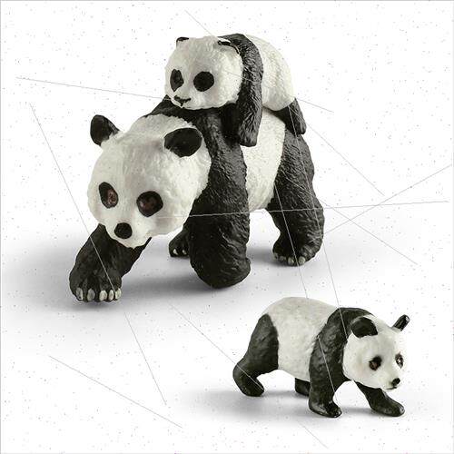 Wild animal model children cognive toys static panda back bo
