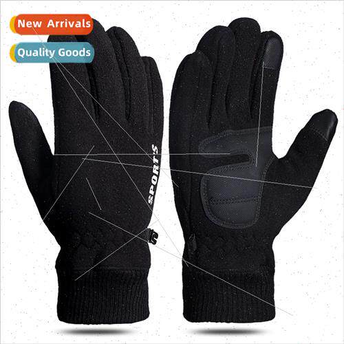 Warm gloves mens shaker velvet fall and winter outdoor cycli