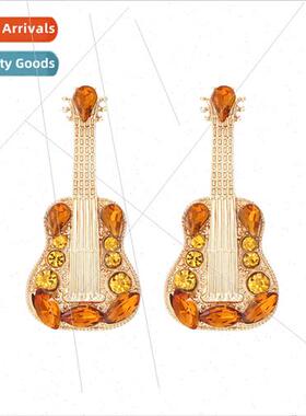 niche design rock colored diamond guar earrings retro cute a