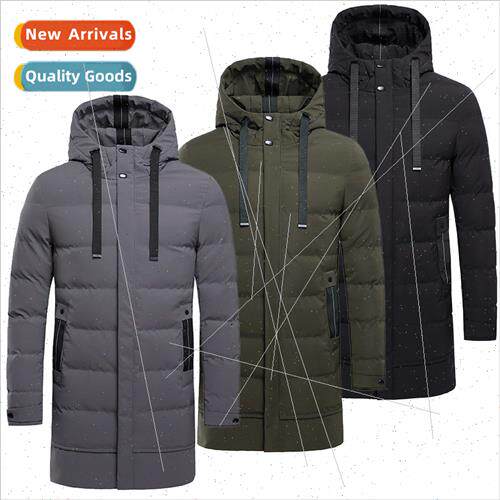2023 new cotton jacket men simple solid color hooded medium-