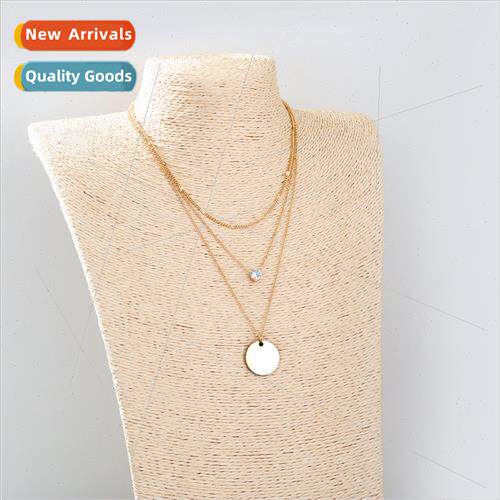 Europe jewelry niche vintage round card coin multi-layer sta