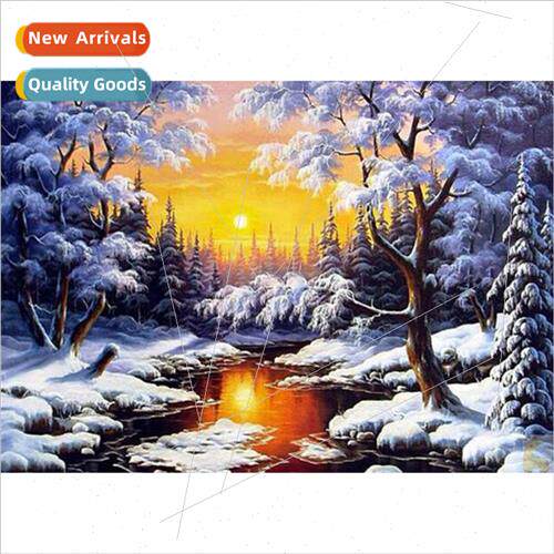 New est snow scene in sunset diamond painting modern living