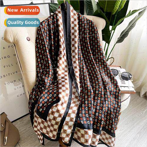2022 Europe Uned States in long silk scarf spring fall imati