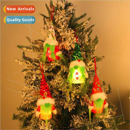 Christmas light-emting decorative pendant cute green bearded