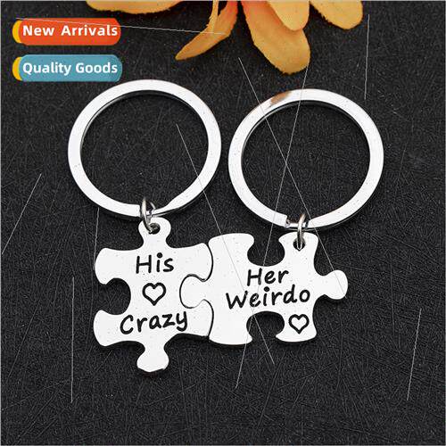 Personalized Letter Pendant His Crazy Her Weirdo Couple Keyc