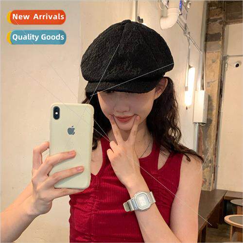 Japan retro bubble yarn octagonal hat children versatile sho