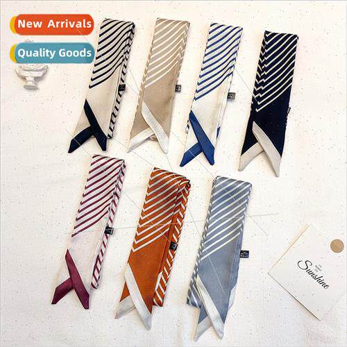 2021 new Korea striped small neckerchief women tied bag wh f