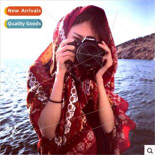 cotton linen female 2023 ethnic Autumn bohemian wind Spring