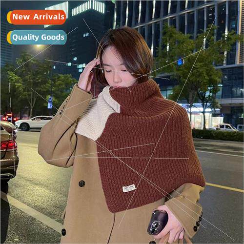 new two-color knted overcoat autumn winter warm double patch