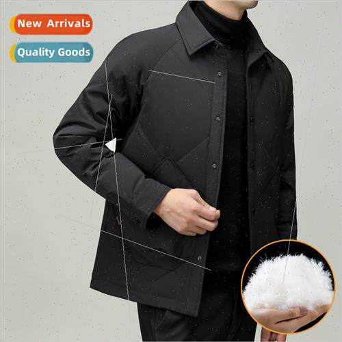 Men down jacket fall winter dad installed 2023 new cadres in