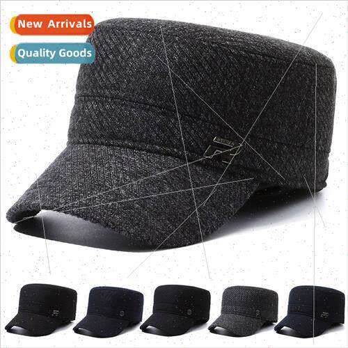 Middle-aged elderly men fall winter cap outdoor warm woolen