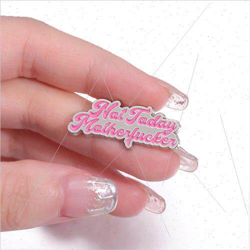 Fun Barbie Pink Minimalist Letters Decorative Badge Jacket H