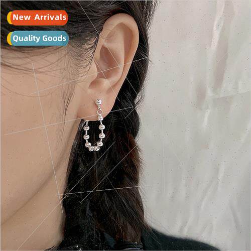 Round Bead Chain Back Hanging Earrings Female INS Exmely mpl